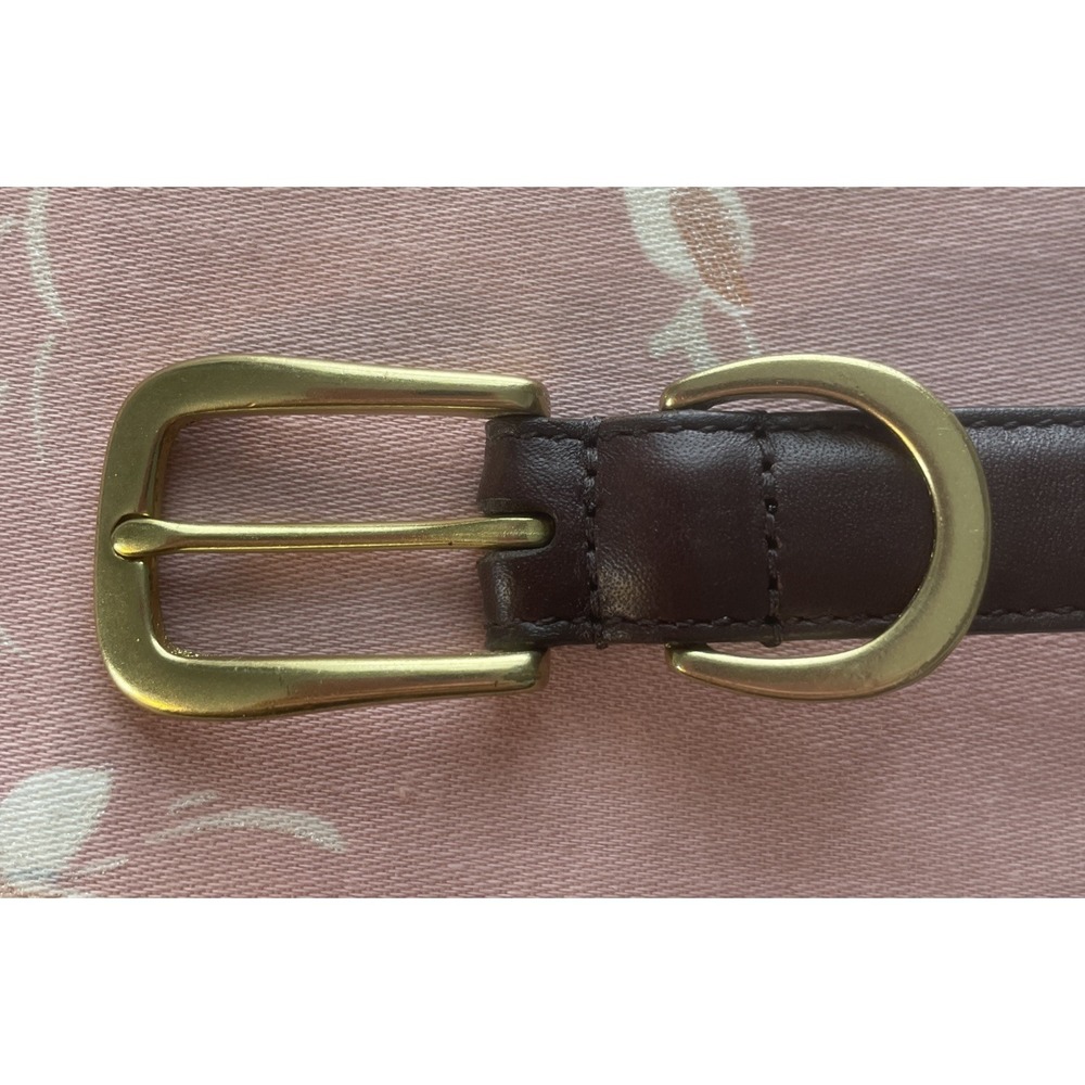 Vintage Coach Belt Size L Womens Brown Leather Brass Buckle Y2K 3/4" Wide x 39" - Picture 5 of 10